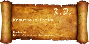 Krautheim Dorka névjegykártya